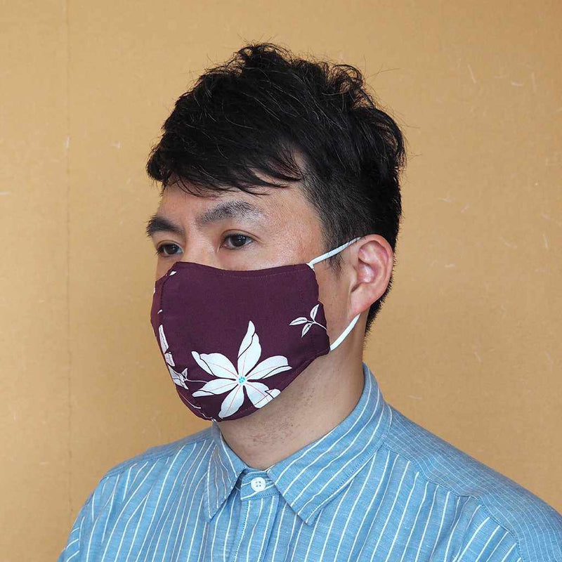 KINUMASK ROUND (UNISEX) C, Facemask, Kyoto Yuzen Dyeing