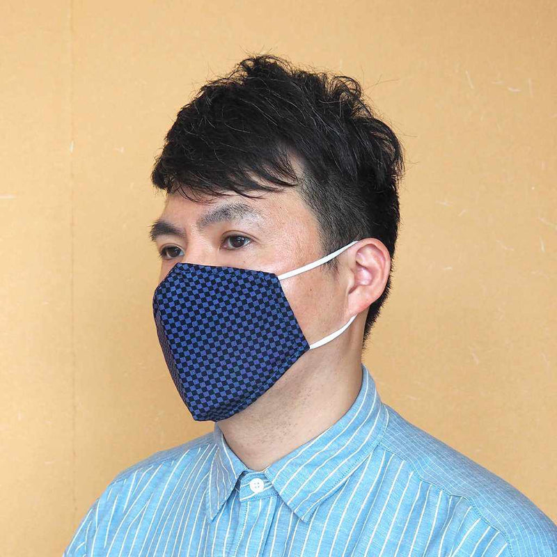 KINUMASK SQUARE (UNISEX) E, Facemask, Kyoto Yuzen Dyeing