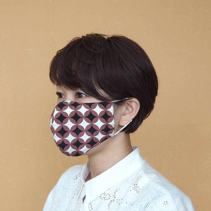 KINUMASK ROUND (UNISEX) H, Facemask, Kyoto Yuzen Dyeing