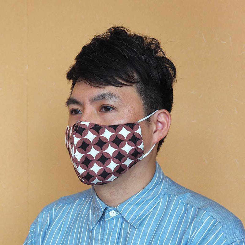 KINUMASK ROUND (UNISEX) H, Facemask, Kyoto Yuzen Dyeing