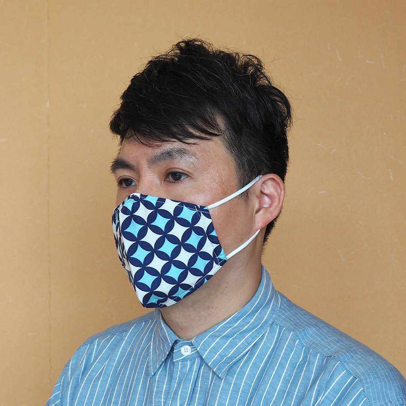 KINUMASK SQUARE (UNISEX) H, Facemask, Kyoto Yuzen Dyeing