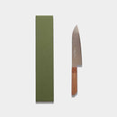 COBALT STAINLESS INTERRUPT 69 LAYER DAMASCUS SANTOKU KNIFE 180MM OAK OCTAGONAL PATTERN -KAKISHIBU FINISH-, Sakai Knives