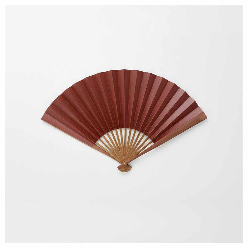 MEN'S PAPER FAN KAKISHIBU DYED REDDISH BROWN [HAND FAN]