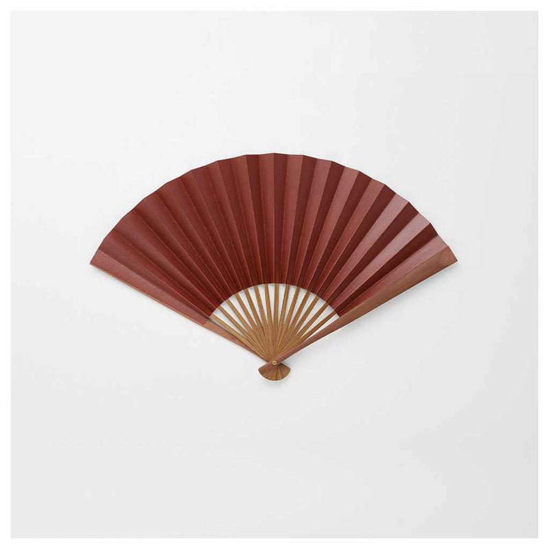 MEN'S PAPER FAN KAKISHIBU DYED REDDISH BROWN [HAND FAN]