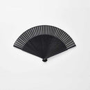MEN'S SILK FAN DRAGONFLY BLACK BONE LARGE SHORT GROUND [HAND FAN]