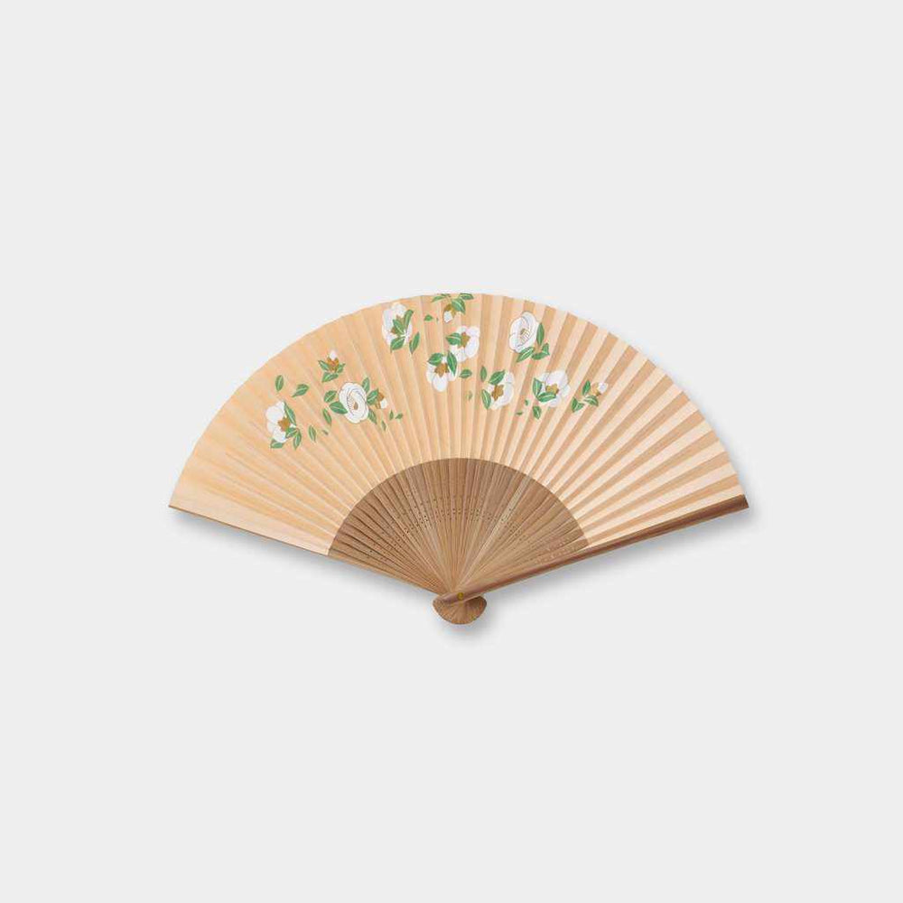 大西常商店 女物 紙扇 白椿【京扇子】 ｜ARTISAN