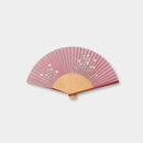 WOMEN'S PAPER FAN WHITE DIANTHUS WINE COLOR [HAND FAN]