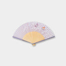 WOMEN'S SILK FAN MAUVE GATHERING IN FLOWERS [HAND FAN]