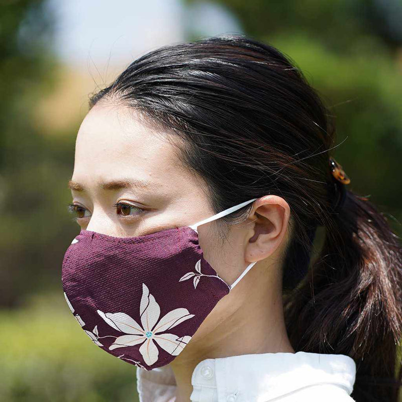 KINUMASK ROUND (UNISEX) C, Facemask, Kyoto Yuzen Dyeing