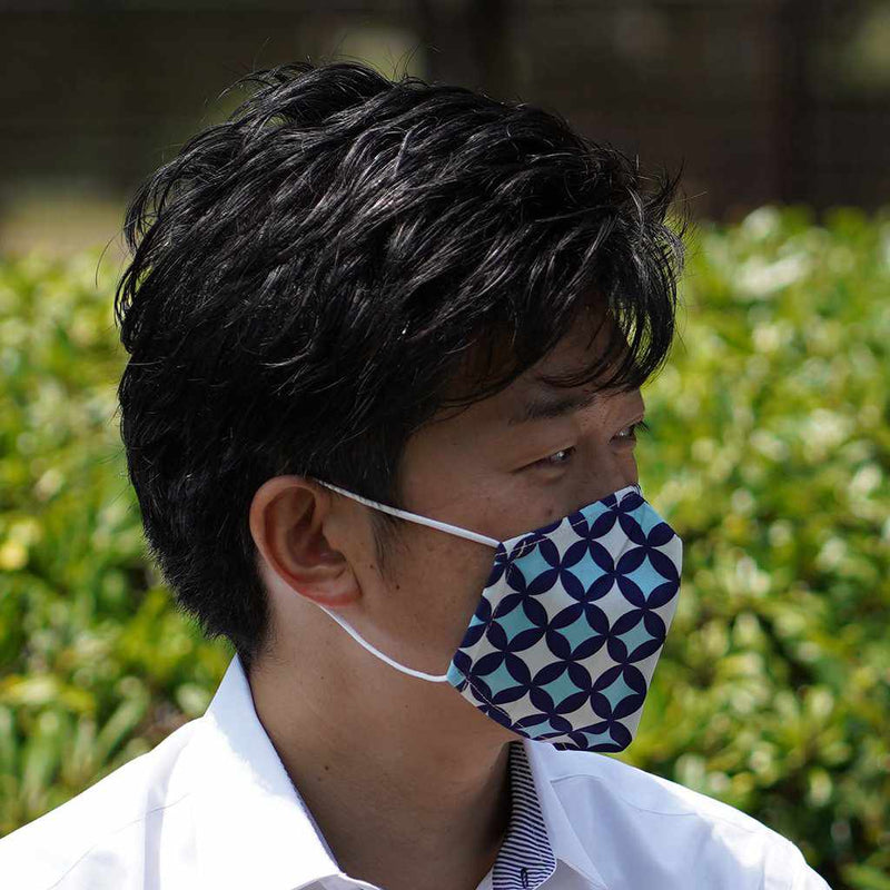 KINUMASK SQUARE (UNISEX) H, Facemask, Kyoto Yuzen Dyeing