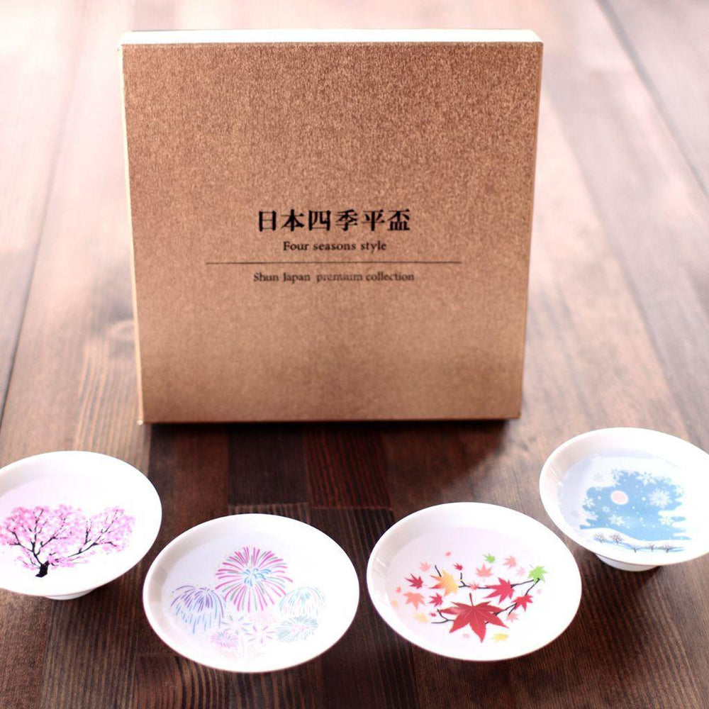 FOUR SEASONS MAGIC COLOR CHANGING HIRASAKAZUKI (4 PIECES), Sake
