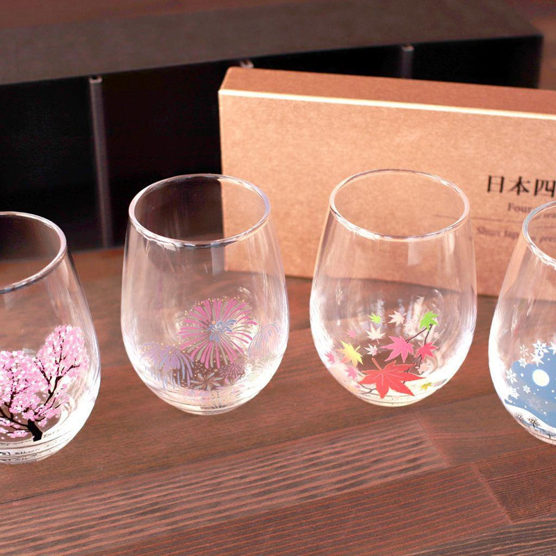 SHUN JAPAN FOUR SEASONS MAGIC (4 PIECES), Glass, Mino Ware