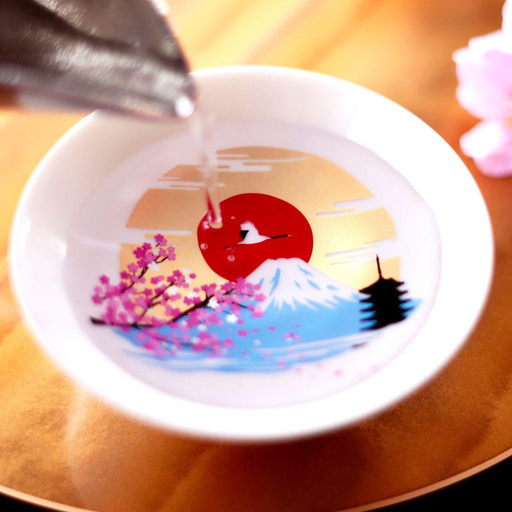 SHUN JAPAN MT. FUJI MAGIC (2 PIECES), Sake Cup, Mino Ware ｜ARTISAN