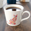 COLOR & DESIGN CHANGE SITTING CAT WHITE, Mug, Mino Ware