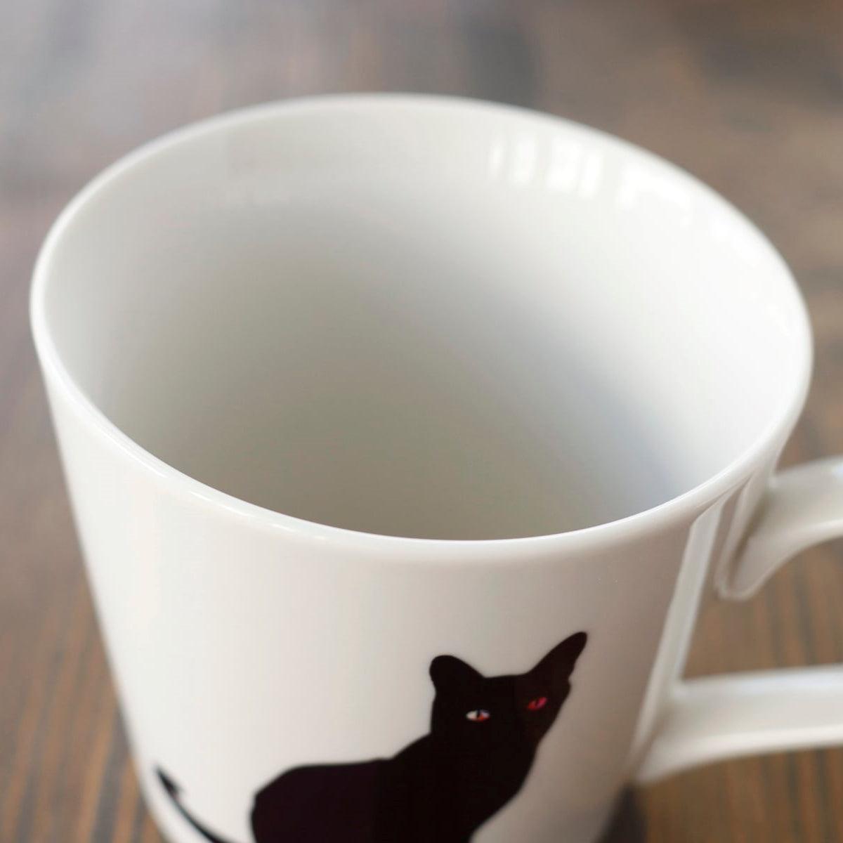 丸モ高木 温感マグ 座り猫 白【美濃焼】 ｜ARTISAN