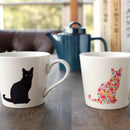 COLOR & DESIGN CHANGE SITTING CAT WHITE, Mug, Mino Ware