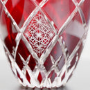 GUINOMI KIKU YARAI (RED), Sake Glass, rinzen Kiriko