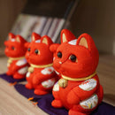 MANEKI NEKO, FENG SHUI (RED) LIFE FORCE NO ILLNESS, Beckoning Lucky Cat, Edo Art Dolls