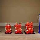 MANEKI NEKO, FENG SHUI (RED) LIFE FORCE NO ILLNESS, Beckoning Lucky Cat, Edo Art Dolls