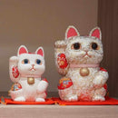 MANEKI NEKO (EXTRA LARGE) PURE SILK, Beckoning Lucky Cat, Edo Art Dolls