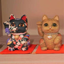 MANEKI NEKO (EXTRA LARGE) PURE SILK, Beckoning Lucky Cat, Edo Art Dolls
