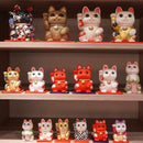 MANEKI NEKO (EXTRA LARGE) PURE SILK, Beckoning Lucky Cat, Edo Art Dolls