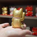 MANEKI NEKO, FENG SHUI (GOLD) FORTUNE, Beckoning Lucky Cat, Edo Art Dolls