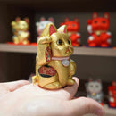 MANEKI NEKO, FENG SHUI (GOLD) FORTUNE, Beckoning Lucky Cat, Edo Art Dolls