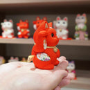 MANEKI NEKO, FENG SHUI (RED) LIFE FORCE NO ILLNESS, Beckoning Lucky Cat, Edo Art Dolls