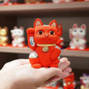 MANEKI NEKO, FENG SHUI (RED) LIFE FORCE NO ILLNESS, Beckoning Lucky Cat, Edo Art Dolls