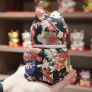 MANEKI NEKO (EXTRA LARGE) YUZEN BLACK, Beckoning Lucky Cat, Edo Art Dolls