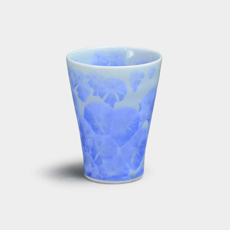 FLOWER CRYSTAL (BLUE) SMALL CUP, Kyo Ware, Kiyomizu Ware