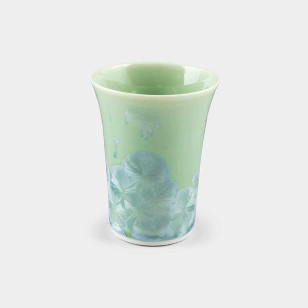 陶葊 花結晶 (緑) フリーカップ【京焼-清水焼】