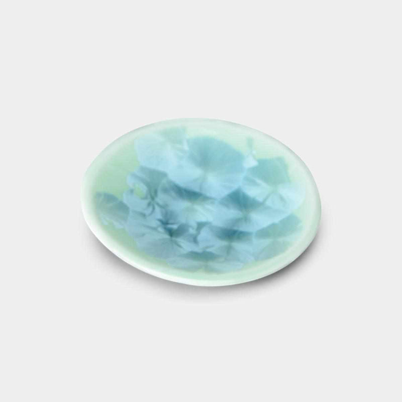 陶葊 花結晶 (緑) 三寸皿【京焼-清水焼】