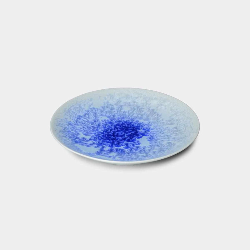 FLOWER CRYSTAL (BLUE ON WHITE) PLATE, Large Plate, Platter, Kyo Ware, Kiyomizu Ware