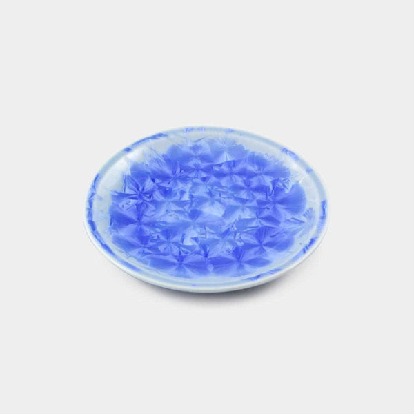 FLOWER CRYSTAL (BLUE) PLATE, Small Dish, Kyo Ware, Kiyomizu Ware