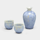 FLOWER CRYSTAL (GINFUJI) TOKKURI (3 PIECE SET), Sake Bottle Set, Kyo Ware, Kiyomizu Ware