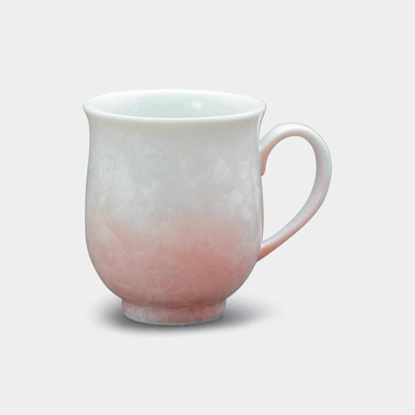 陶葊 花結晶 (白地赤) マグカップ【京焼-清水焼】