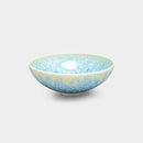 陶葊 花結晶 (縹) 平茶碗【京焼-清水焼】
