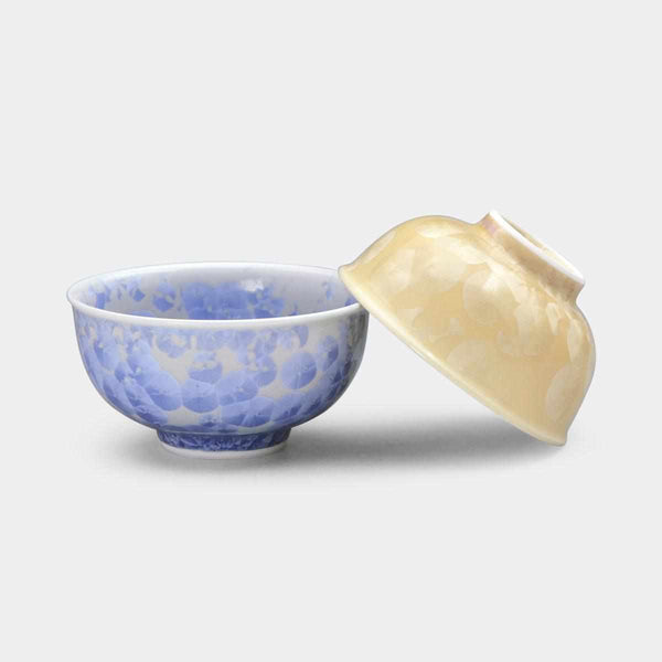 陶葊 花結晶 (銀花 金花) 茶碗 (2点セット)【京焼-清水焼】