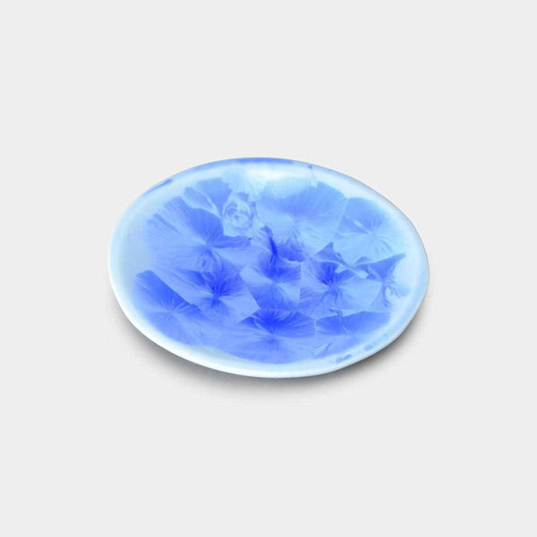 FLOWER CRYSTAL (BLUE) SMALL PLATE, Small Dish, Kyo Ware, Kiyomizu Ware