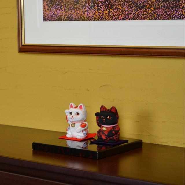 MANEKI NEKO, FENG SHUI (RED) LIFE FORCE NO ILLNESS, Beckoning Lucky Cat, Edo Art Dolls