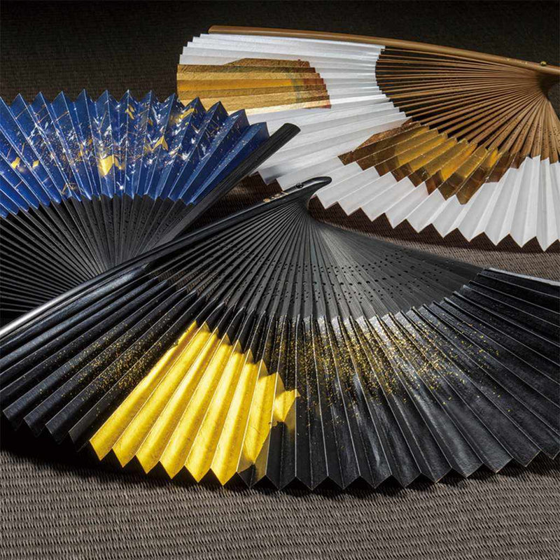 FOLDING FAN FOIL BEAUTY KAIGETSU (UNISEX), Hand Fan, Kanazawa Gold Leaf