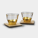 PENETRATION COLD TEA GLASS & COASTER (2 PIECES), Kanazawa Gold Leaf