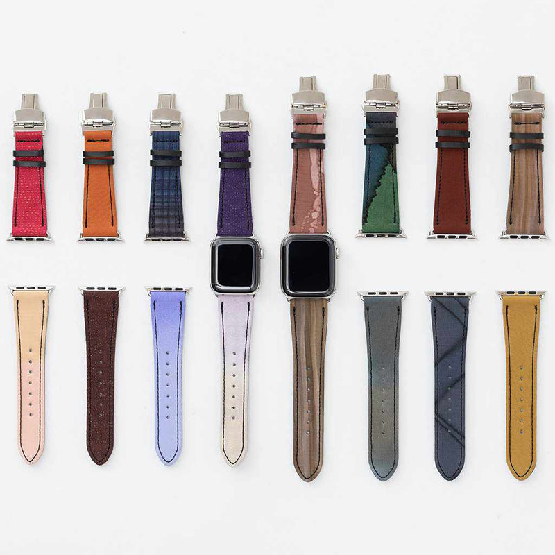 (BOTTOM 6 O'CLOCK SIDE) A CHAMELEON BAND 40 (38) mm, Compatible with Apple Watch Brand, Kyoto Yuzen Dyeing