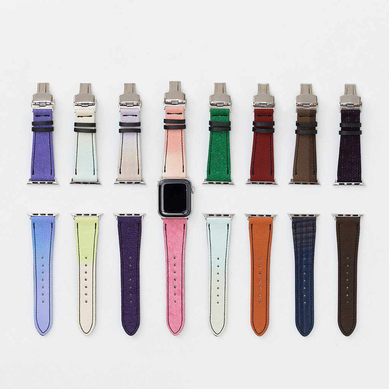 (BOTTOM 6 O'CLOCK SIDE) A CHAMELEON BAND 44 (42) mm, Compatible with Apple Watch Brand, Kyoto Yuzen Dyeing