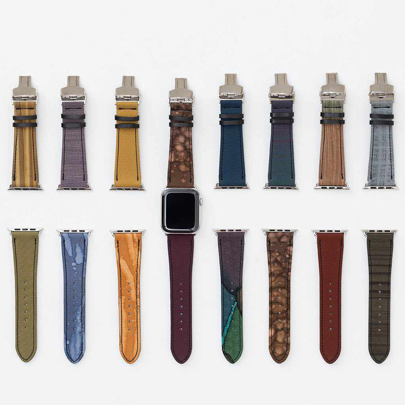 (BOTTOM 6 O'CLOCK SIDE) E CHAMELEON BAND 44 (42) mm, Compatible with Apple Watch Brand, Kyoto Yuzen Dyeing