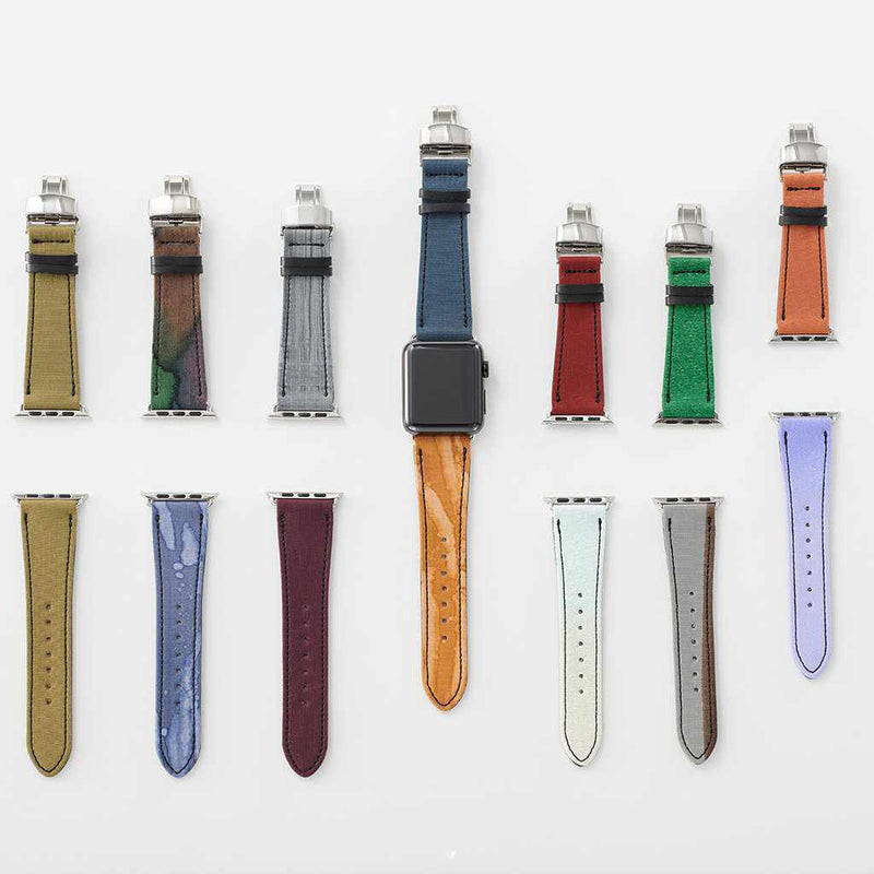 (UPPER 12 O'CLOCK SIDE) M CHAMELEON BAND 44 (42) mm, Compatible with Apple Watch Brand, Kyoto Yuzen Dyeing