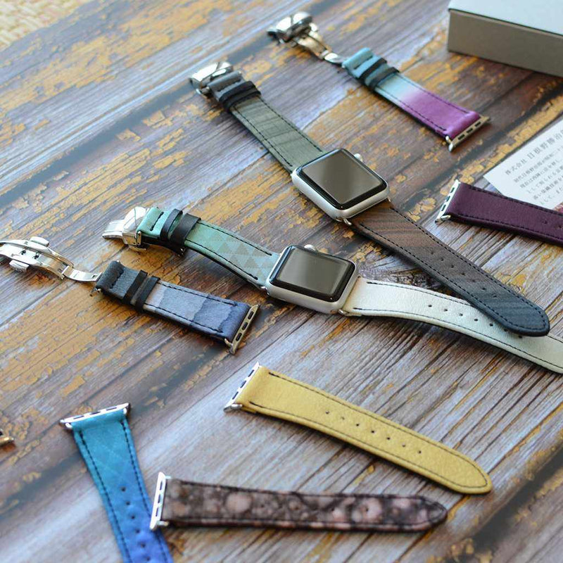 (UPPER 12 O'CLOCK SIDE) B CHAMELEON BAND 44 (42) mm, Compatible with Apple Watch Brand, Kyoto Yuzen Dyeing