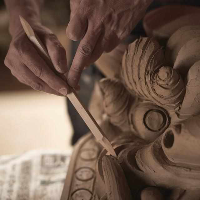 ONIGAWARA TO DECORATE THE ROOM: ATSUSHI YAMASHITA, Gargoyle Statue, Sanshu Onigawara Crafts